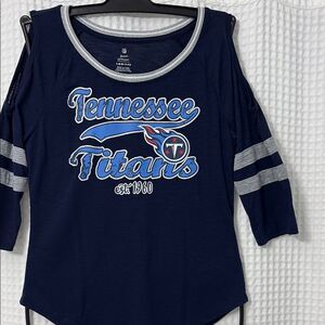 NFL Tennessee Titans Women's Navy Jersey Top Size Jr LG